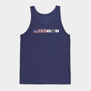 Missouri State Flag/American Flag Logo Tank Top